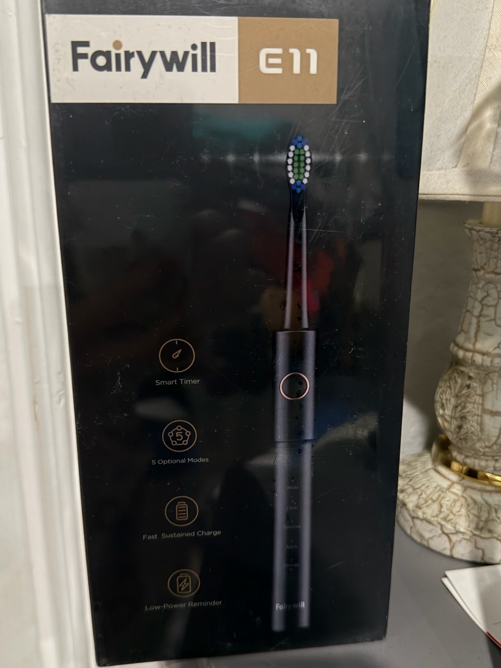 E11 Fairywill Black Electric Toothbrush - Black New in Sealed Box